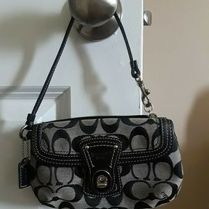 Coach two compartment wristlet